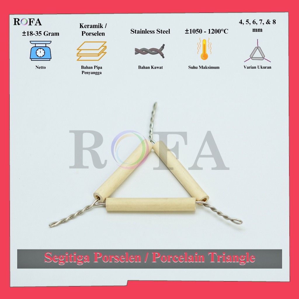 Jual ROFA Segitiga Porselen / Porcelain Triangle / Alat Penyangga Cawan ...
