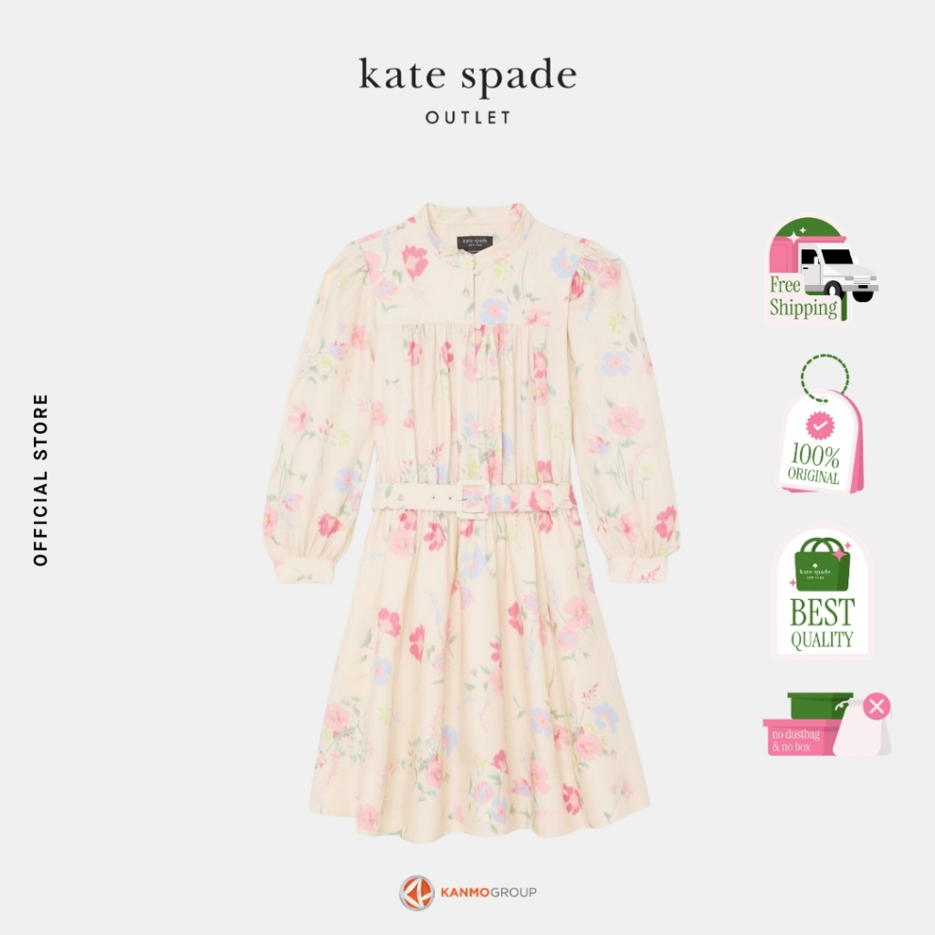 Jual Kate Spade Whimsical Garden Belted Shirt Dress - Dress Wanita