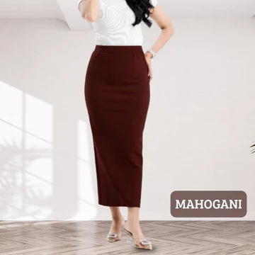 Elzurra Rok Span Panjang Scuba Premium Belahan Belakang Rok Pensil Kantor Wanita Formal Casual