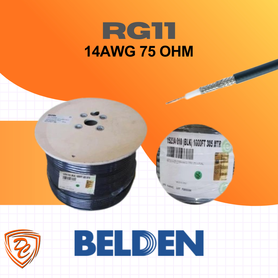 Jual Kabel Belden 1523A RG 11 Coaxial 75 OHM Black CATV Video 1 Roll ...