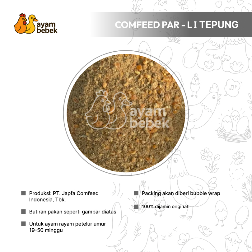 Jual Comfeed PAR-L1 TEPUNG - Pakan Lengkap Ayam Petelur Umur 19–50 ...