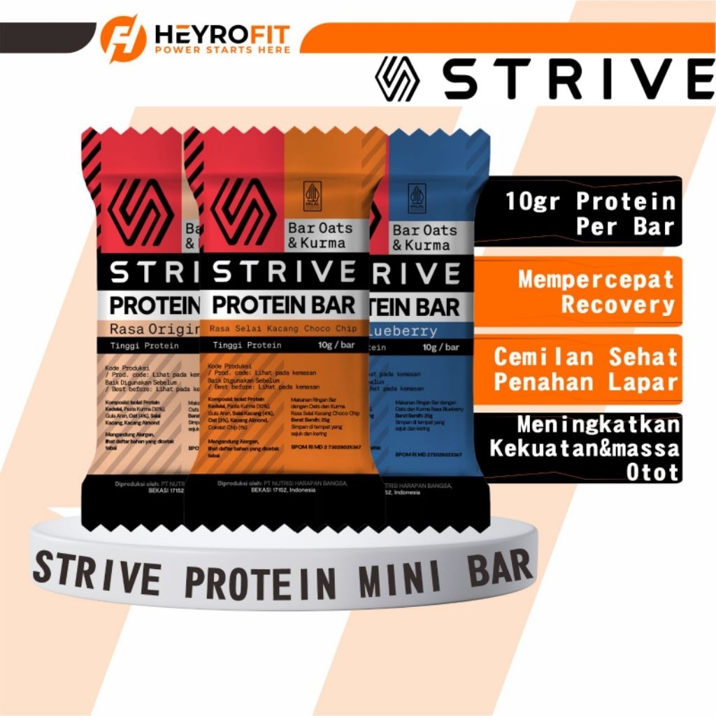 Jual STRIVE Protein Mini Bar 1 Sachet 25gr | Protein Bar 10gr Protein ...
