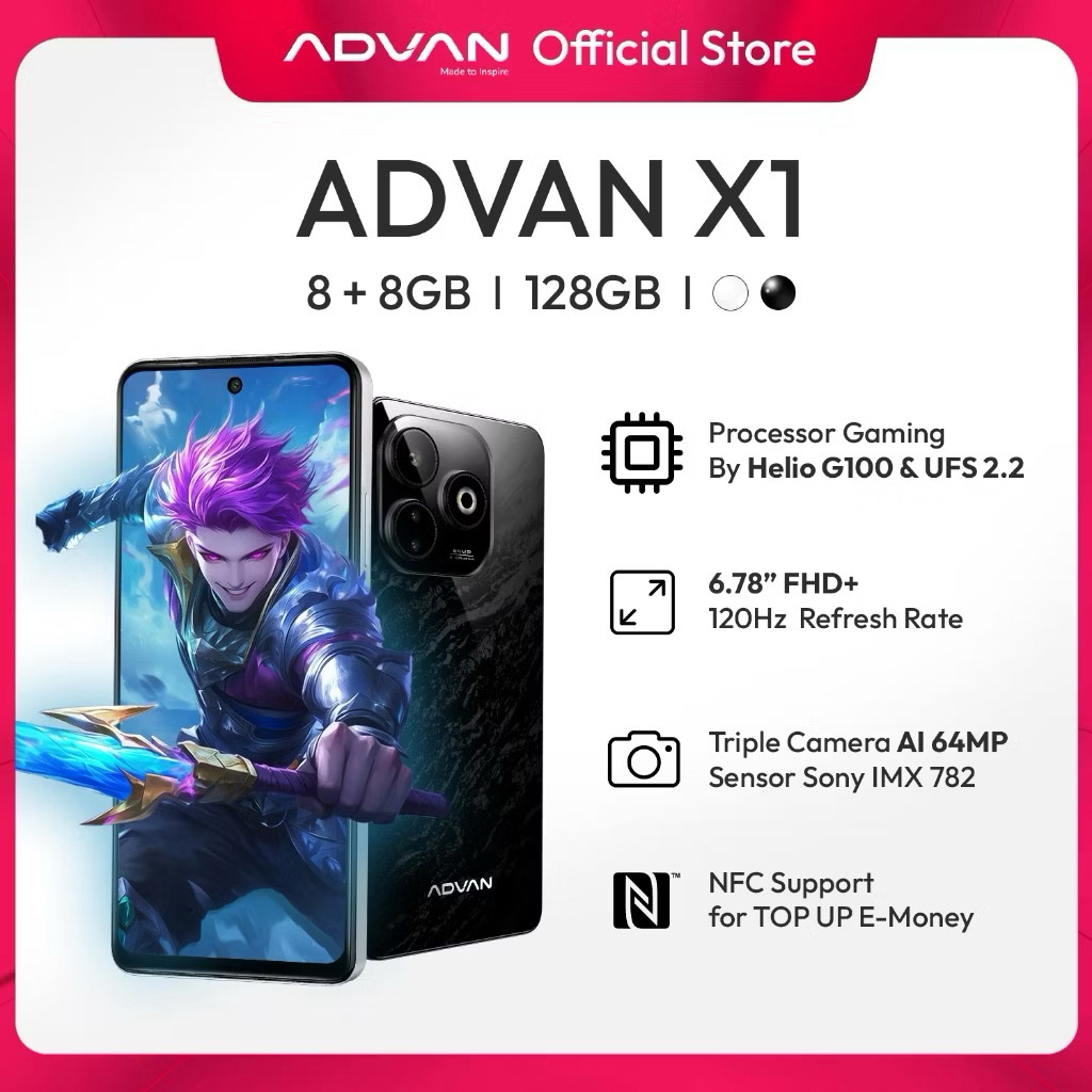 Jual [New Produk ] ADVAN X1 8+8/128 Handphone Gaming Garansi Resmi ...
