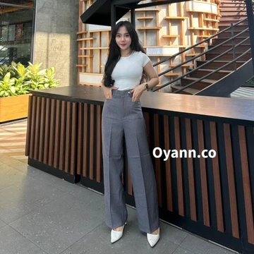 Vara Pants Kulot Highwaist Celana Panjang Wanita Kantor Bahan Semi Woll Premium