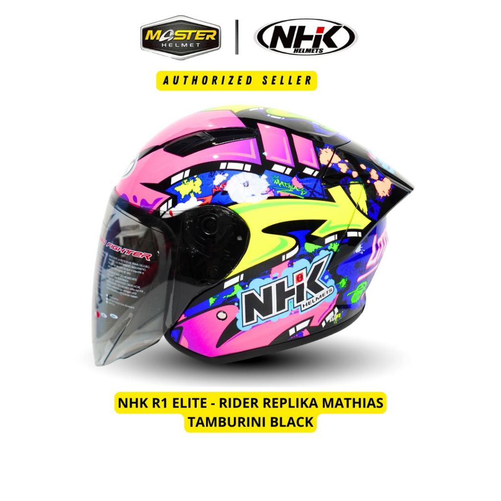 Jual NHK R1 Elite Gp edition All Motif Visor Light Smoke - Helm NHK ...