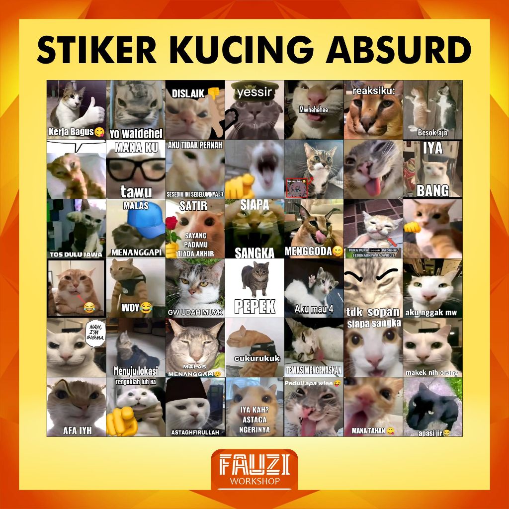 Jual STIKER KUCING ABSURD PACK ISI 20 PCS | STIKER CUSTOM | ABSURD ...