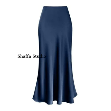 Rok Satin Silk Premium Bahan Lembut Nyaman Dipakai Pinggang Karet Rok Size S XXXL