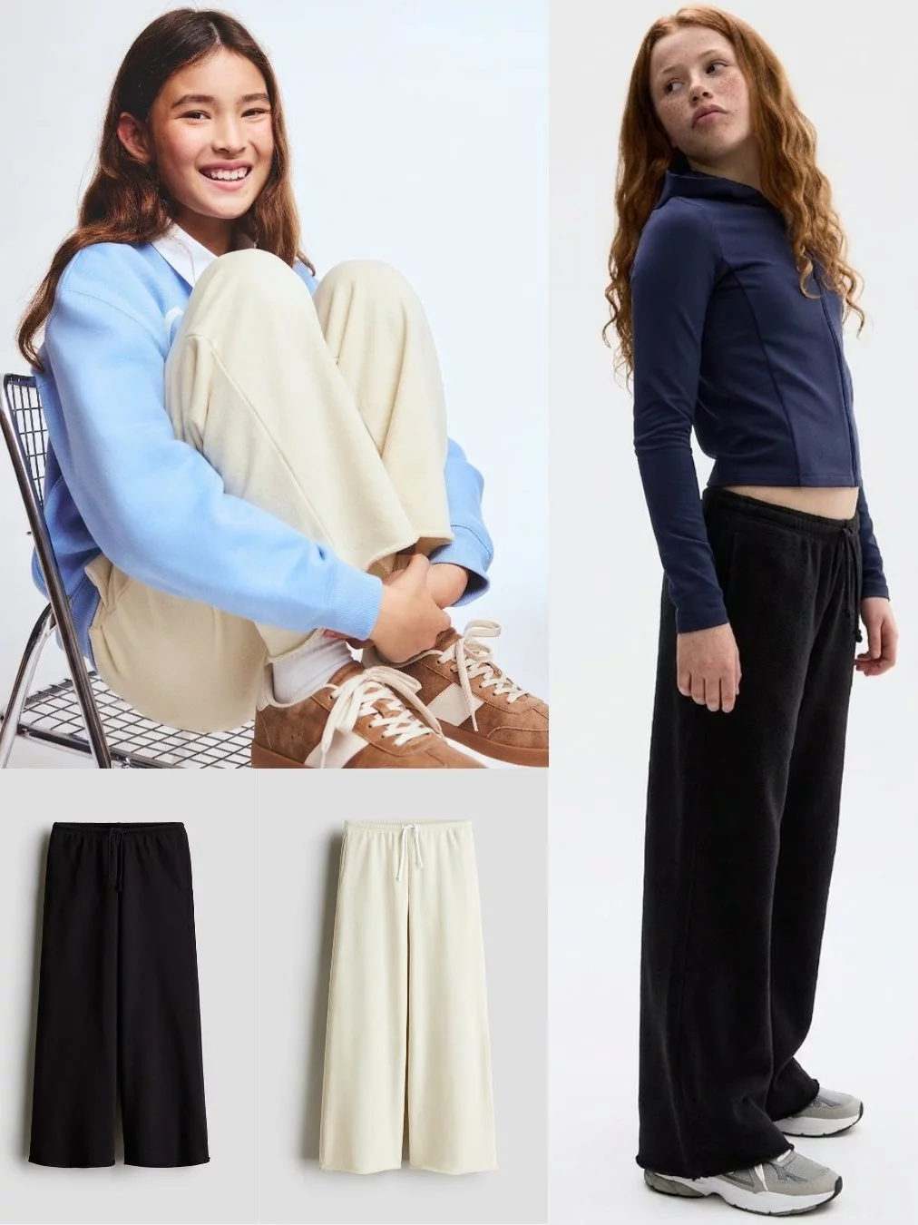 Celana Kulot Anak Perempuan Kids Junior ABG Bahan French Terry  Junior Wide-Leg Track Pants - HM-2205