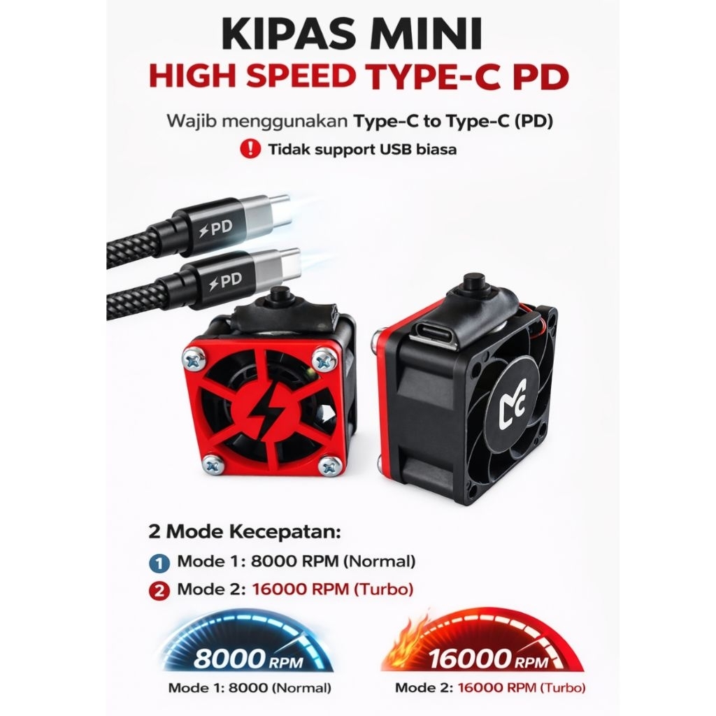 Jual kipas mini high Speed Type-c PD | Shopee Indonesia