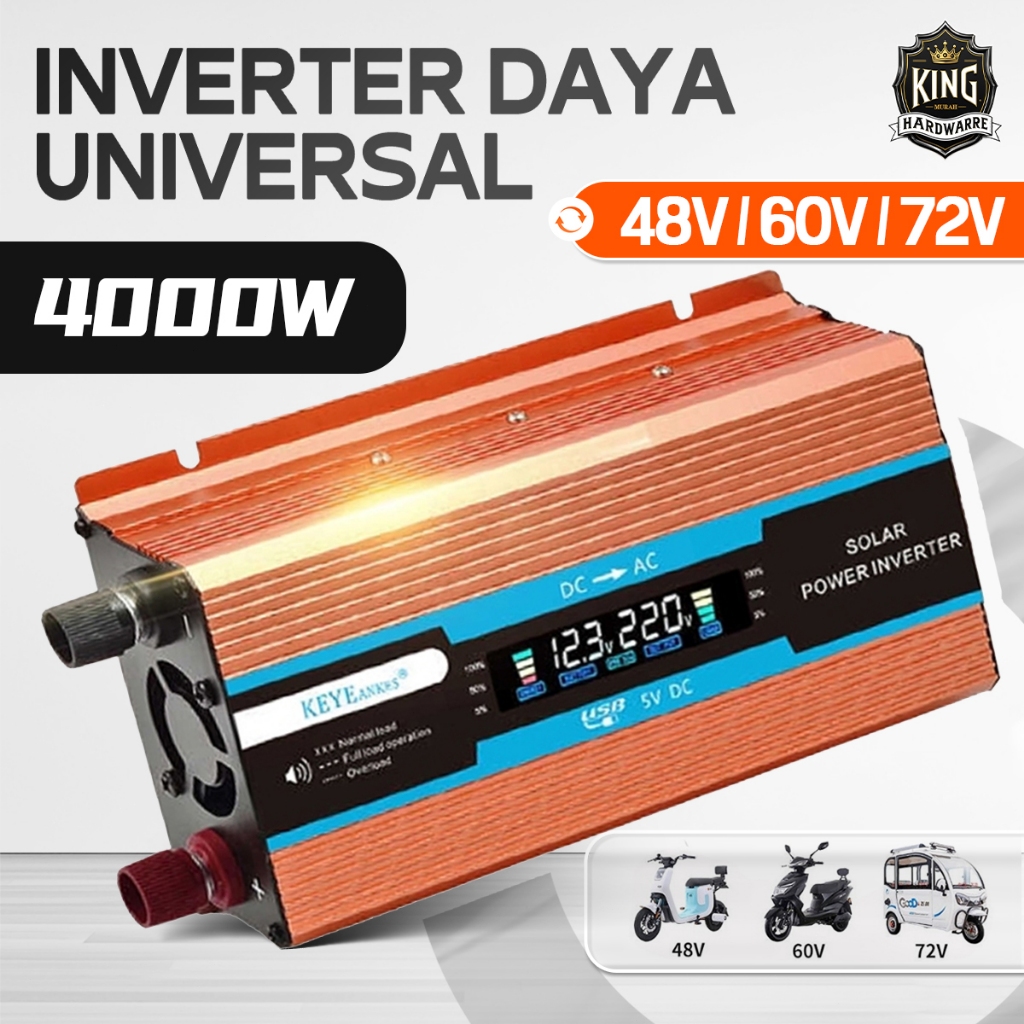 Jual 4000W Mobil Inverter DC 12V ke AC 220V Power Converter Inverter ...
