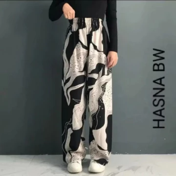 Celana Kulot Wanita Hommy Motif Rayon Viscos Adem Jatuh Muat BB 30–80kg (M–XXL) Nyaman Dipakai