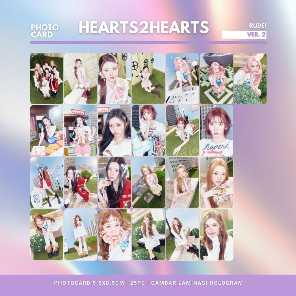 Jual GLOSSY PHOTOCARD HEARTS2HEARTS RUDE ROUNDED 25 PCS KPOP CARDS ...
