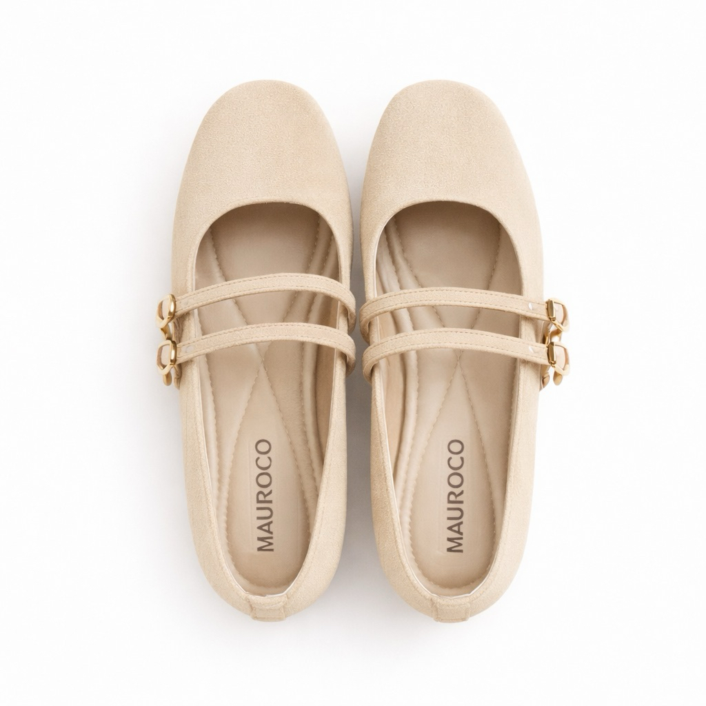 Mauroco Flat Shoes Wanita Tali Ganda Gesper foto 4