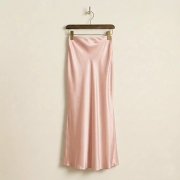 Rok A Line Satin Silk Premium Pinggang Karet Nyaman Bahan Tebal Jatuh S 3XL CAROSEL