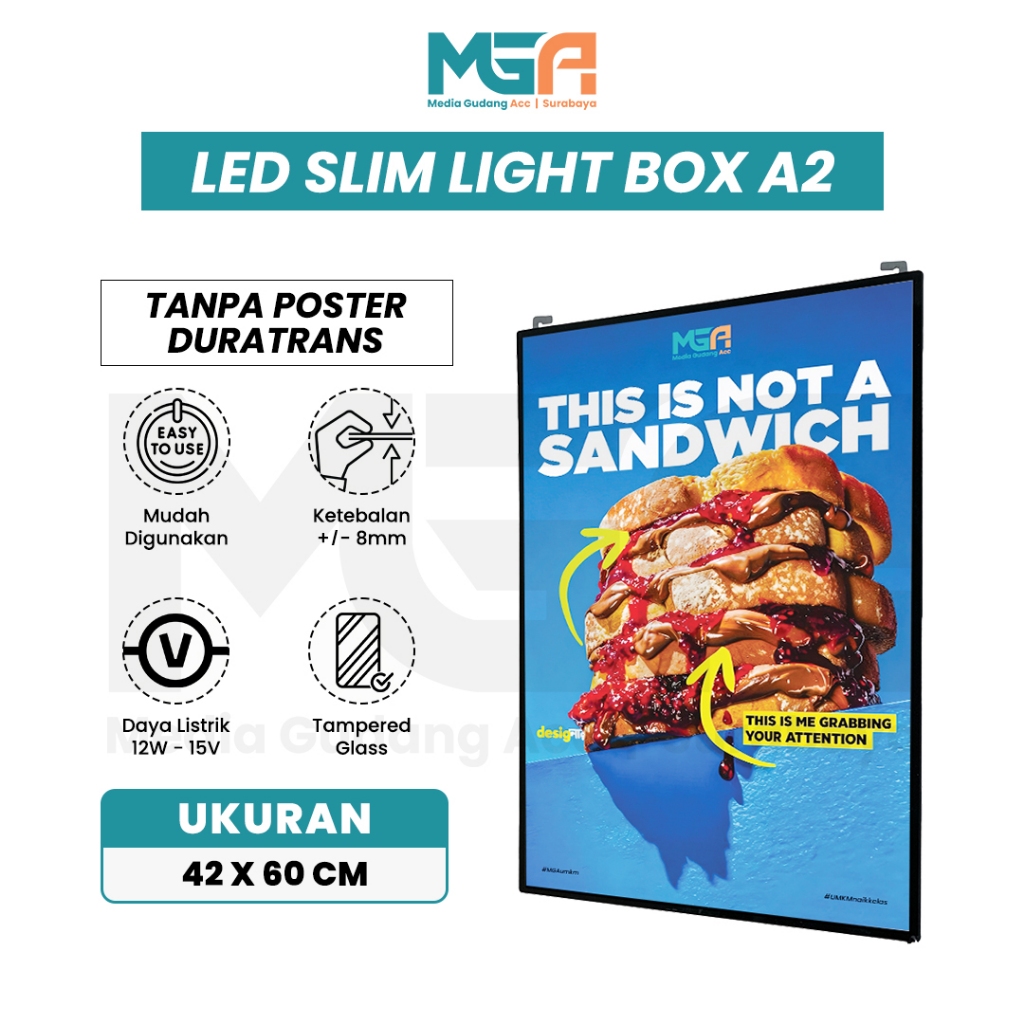 Jual Slim Light Box LED | Backlight Display Menu Poster | LED Menu ...