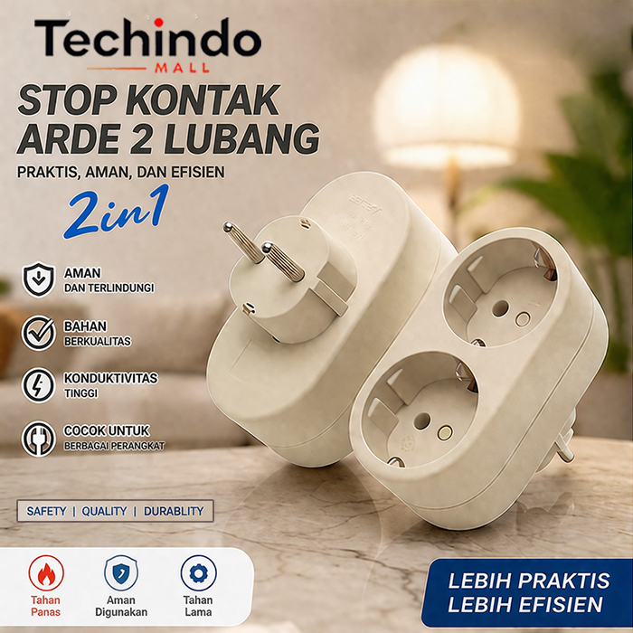 Jual Stop Kontak 2 in 1 socket cabang 2 lubang with Steker Multi Socket ...