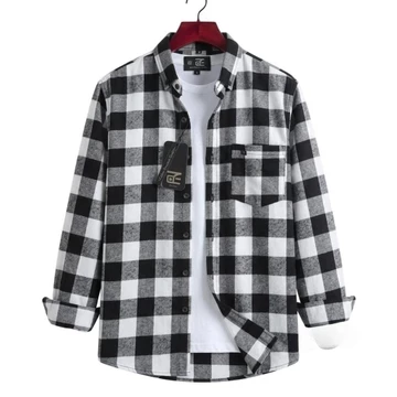 Kemeja Flanel Kotak Hitam Lengan Panjang Kualitas Premium Kemeja Flanel Distro Pria