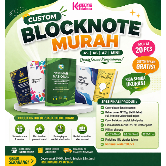 Jual CUSTOM Blocknote Murah A5 | A6 | A7 | Mini | Shopee Indonesia