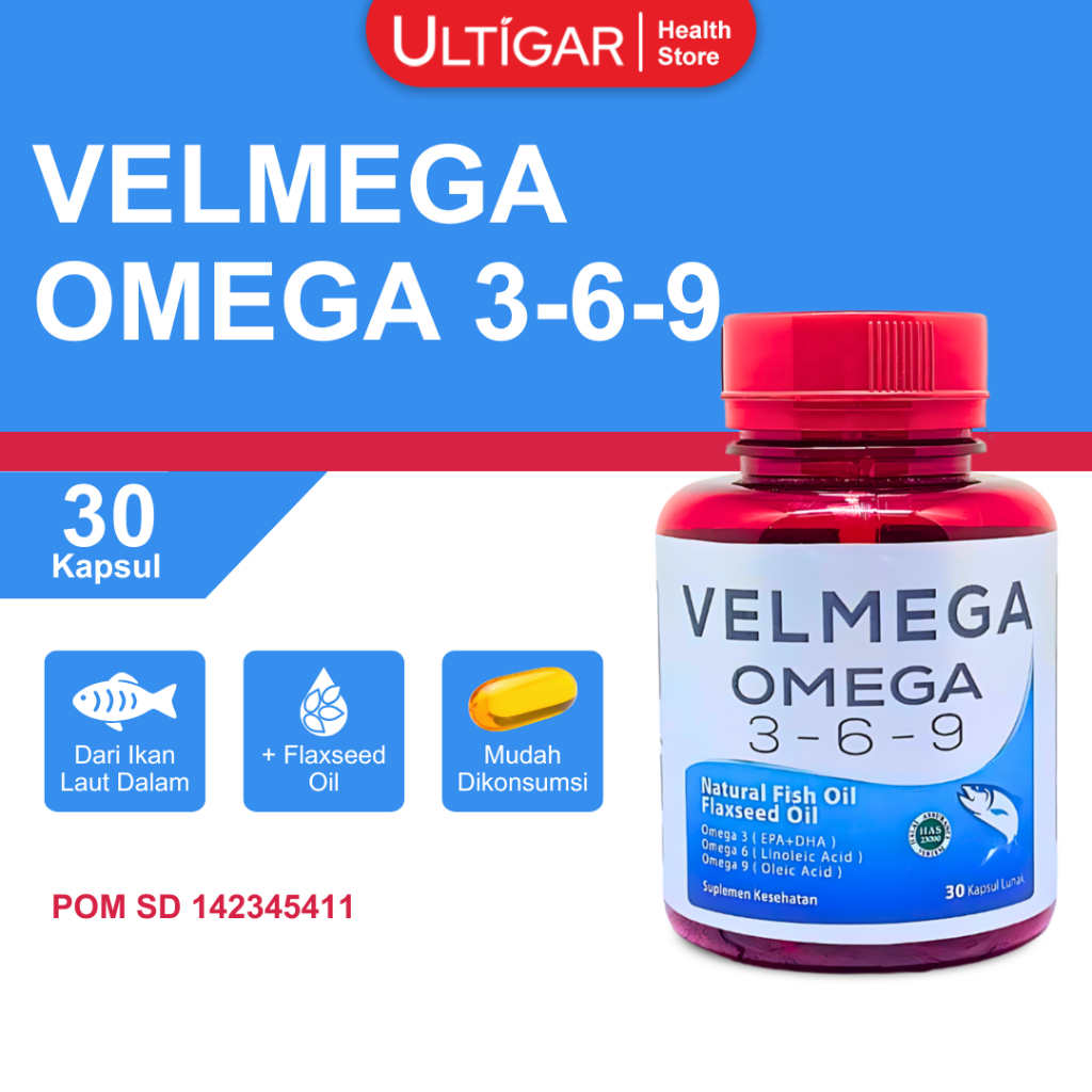 Jual VELMEGA OMEGA 3 6 9 ISI 30 & 100 SOFTGEL - SUPLEMEN FISH OIL EPA ...