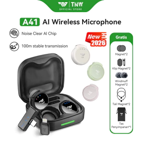 TNW A40 Wireless Microphone A41 Professional Wireless Lavalier Mic 2 In 1 Magnetic Mikrofon AI