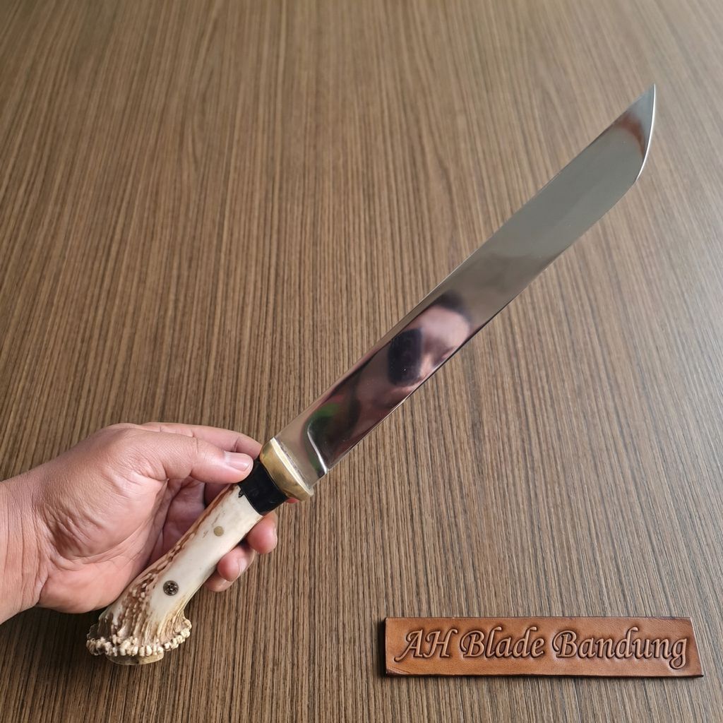 Jual AH blade Pisau Sembelih Qurban Baja Bohler K110 Handle Tanduk Rusa ...