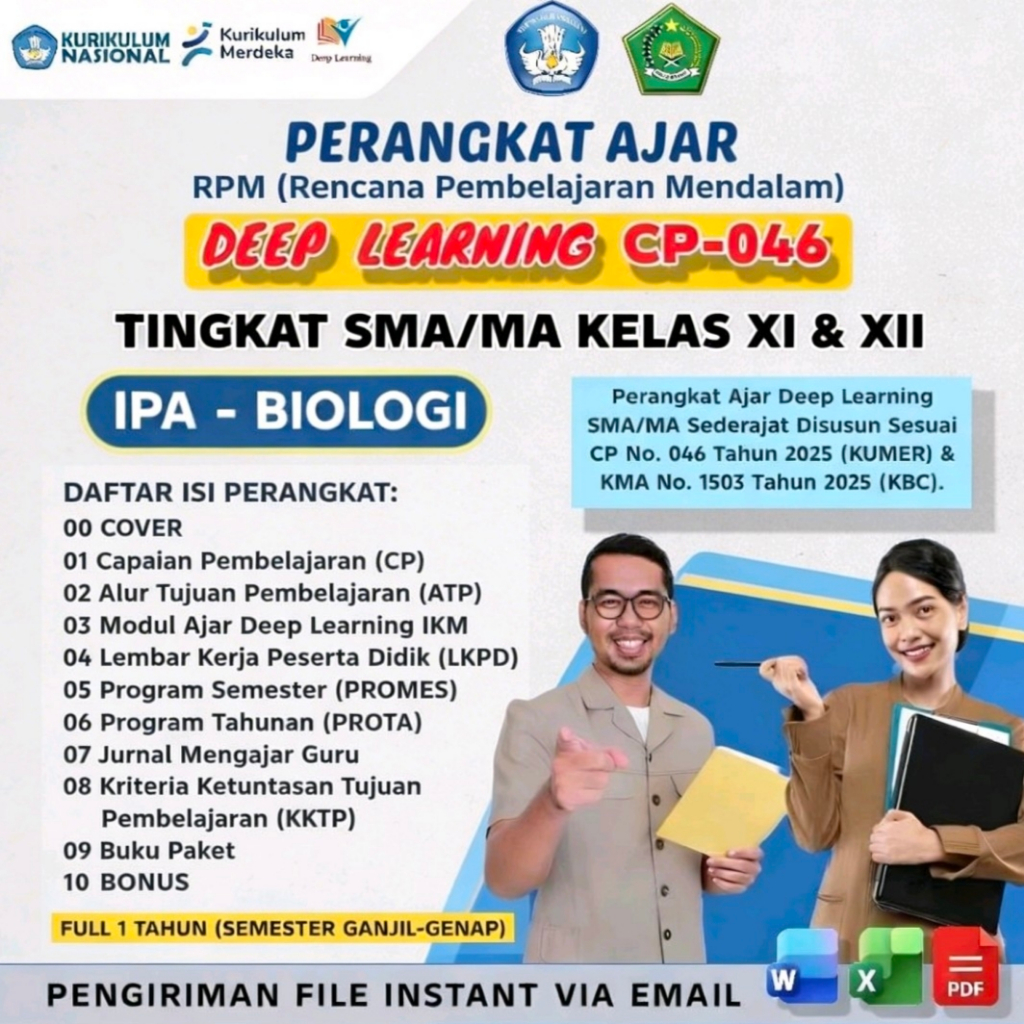 Jual Perangkat Pembelajaran Deep Learning IPA Biologi SMA/MA Kelas 11 ...