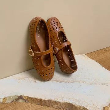 Vimemo Audrey Sepatu Mary Jane Korean Flatshoes Vintage Shoes