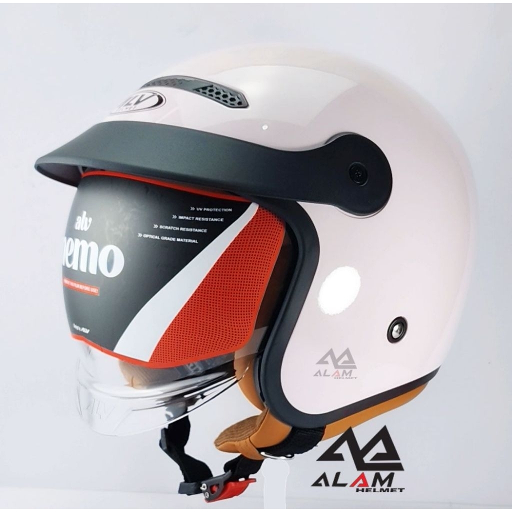 Jual helm ALV NEMO Full Visor Half Face | Shopee Indonesia