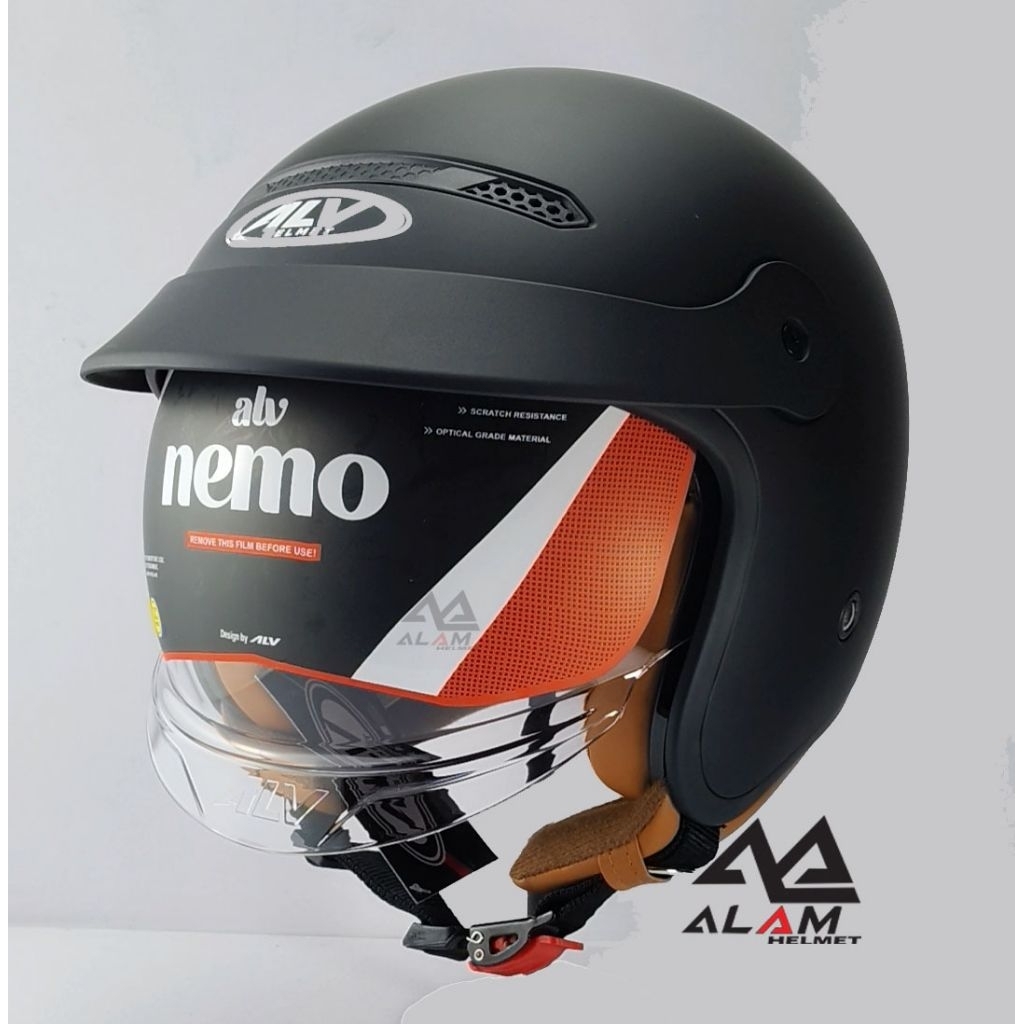 Jual helm ALV NEMO Full Visor Half Face | Shopee Indonesia