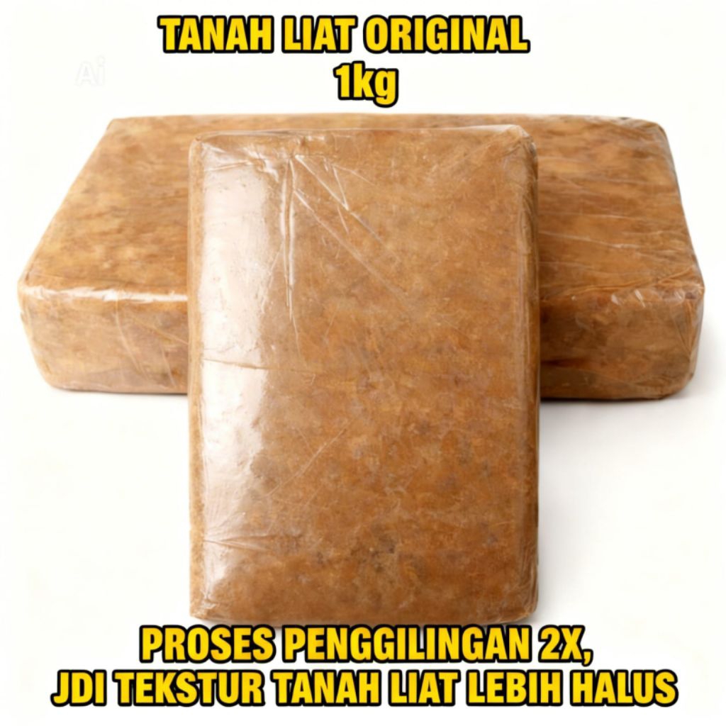 Tanah Liat Original 1kg. Untuk kerajinan sekolah dan prakarya