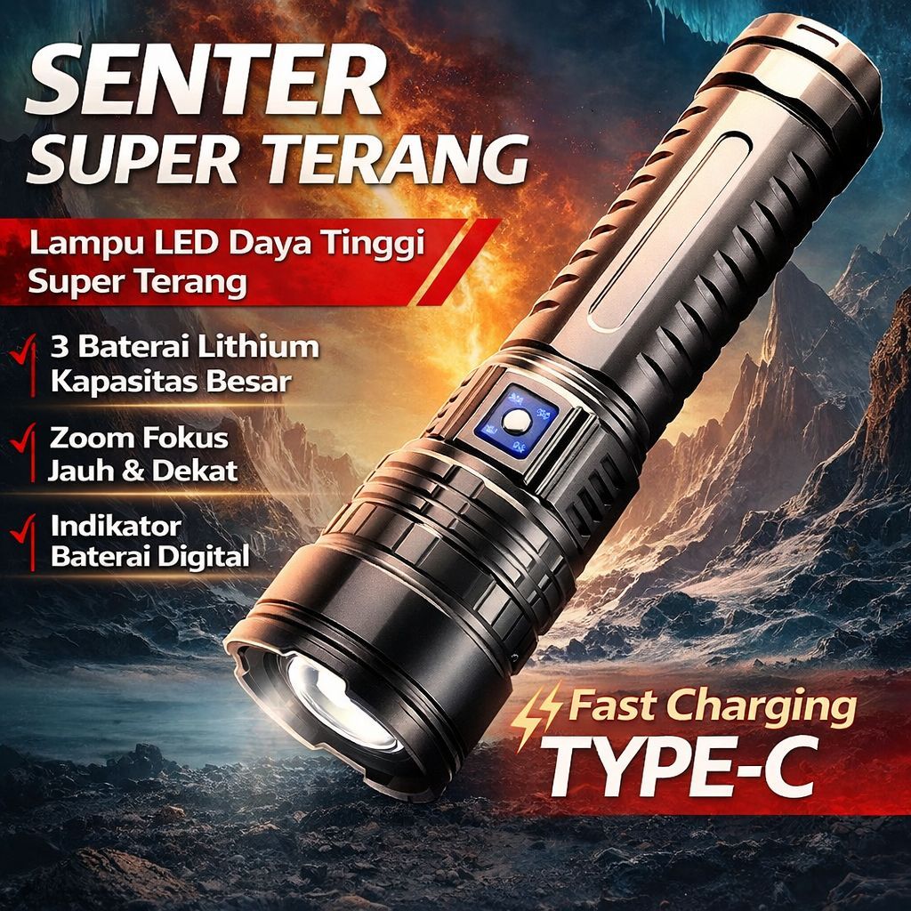 Jual [g-speeds] Senter FX-0809 Pro Super Terang Jarak Jauh 150000 ...