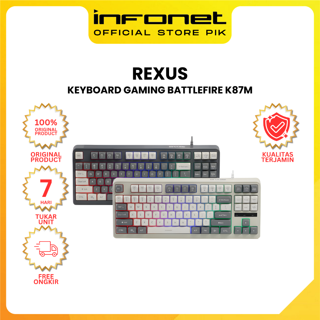 Jual REXUS KEYBOARD GAMING TKL BATTLEFIRE K87M | Shopee Indonesia