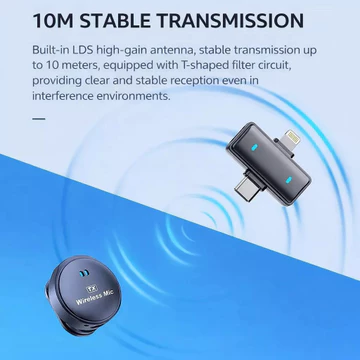 Mic Wireless Q9 Noise Reduction Microphone Clip On HP IPhone Android Untuk Live Vlog