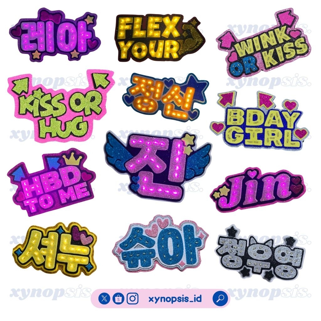 Jual CUSTOM LED POPSOCKET GRIPTOK LIGHSTICK FANBOARD NAMEBOARD