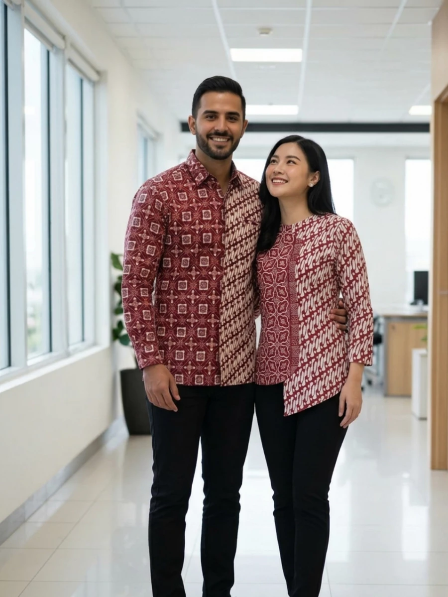 Batik Couple Biru Navy