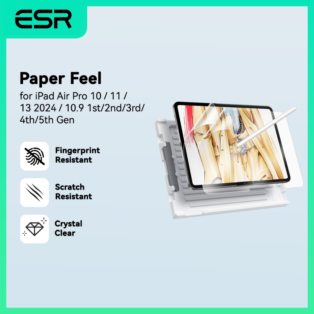 Jual ESR Paper Feel Screen Protector iPad Air Pro 10 11 13 M2/M3/M4 ...