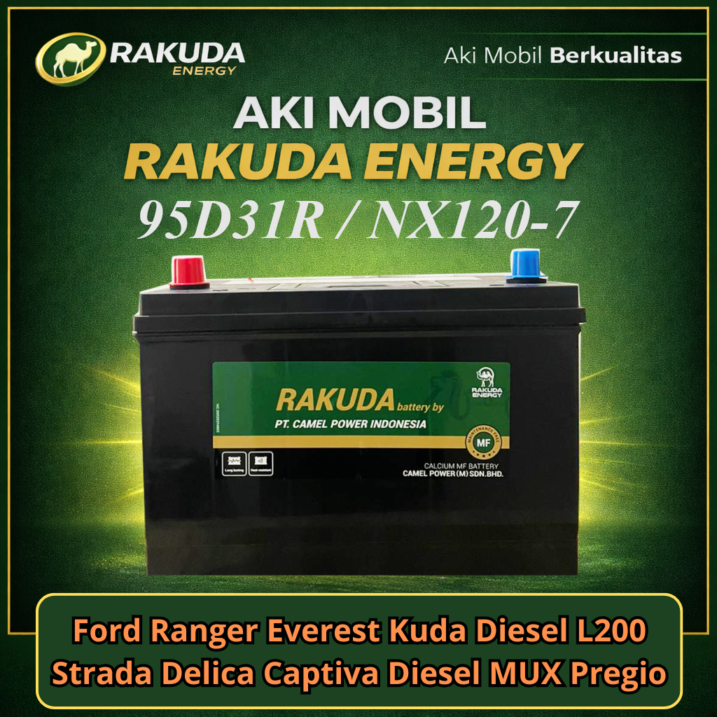 Jual AKI KERING RAKUDA 95D31R / NX120-7 / 12V 80Ah (Malaysia