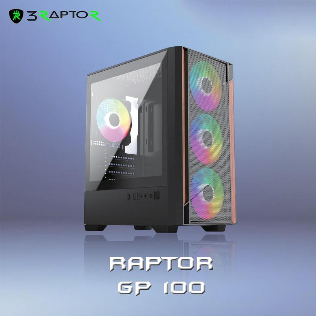 Jual Casing PC Gaming Raptor GP-100 Tempered Glass M-ATX Free 3Fan RGB ...