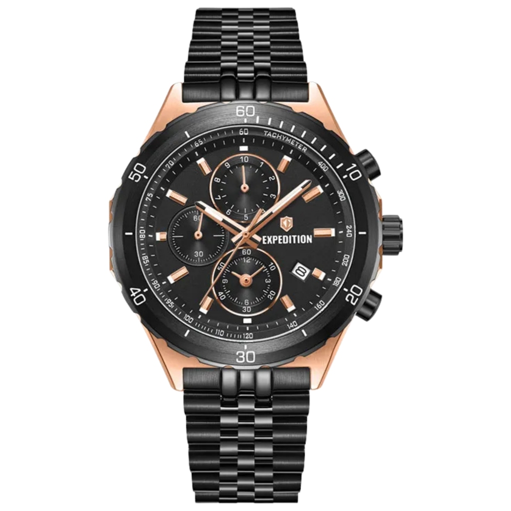 Jual Galery Jam Tangan Expedition E 6870 MC Black Rosegold | Shopee ...
