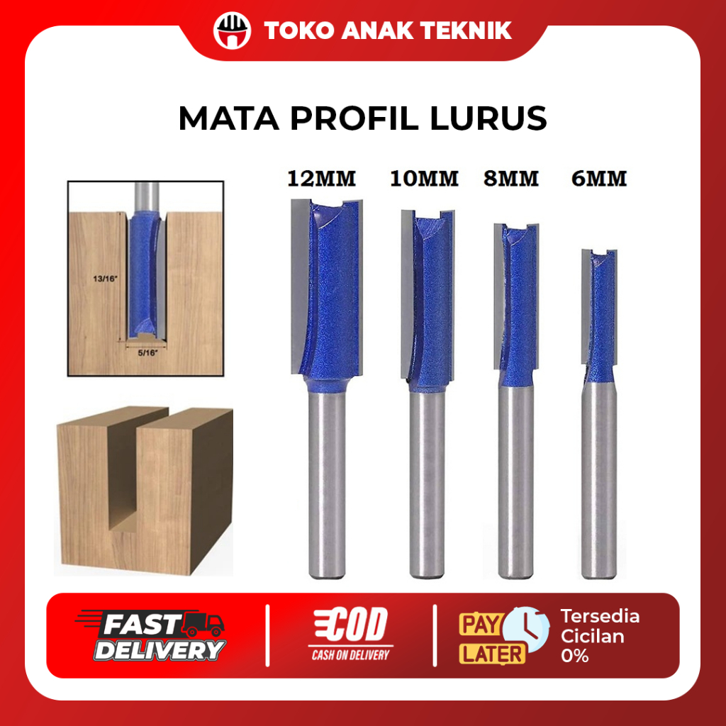 Jual Mata Profil Bearing Router Lurus Mata Trimer Kayu Lurus Straight ...