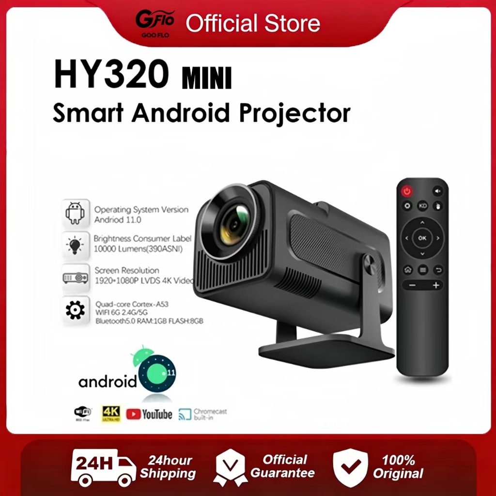 Jual HY320 Pro/HY320/HY320mini Smart Projector 10000 Lumens Wifi ...