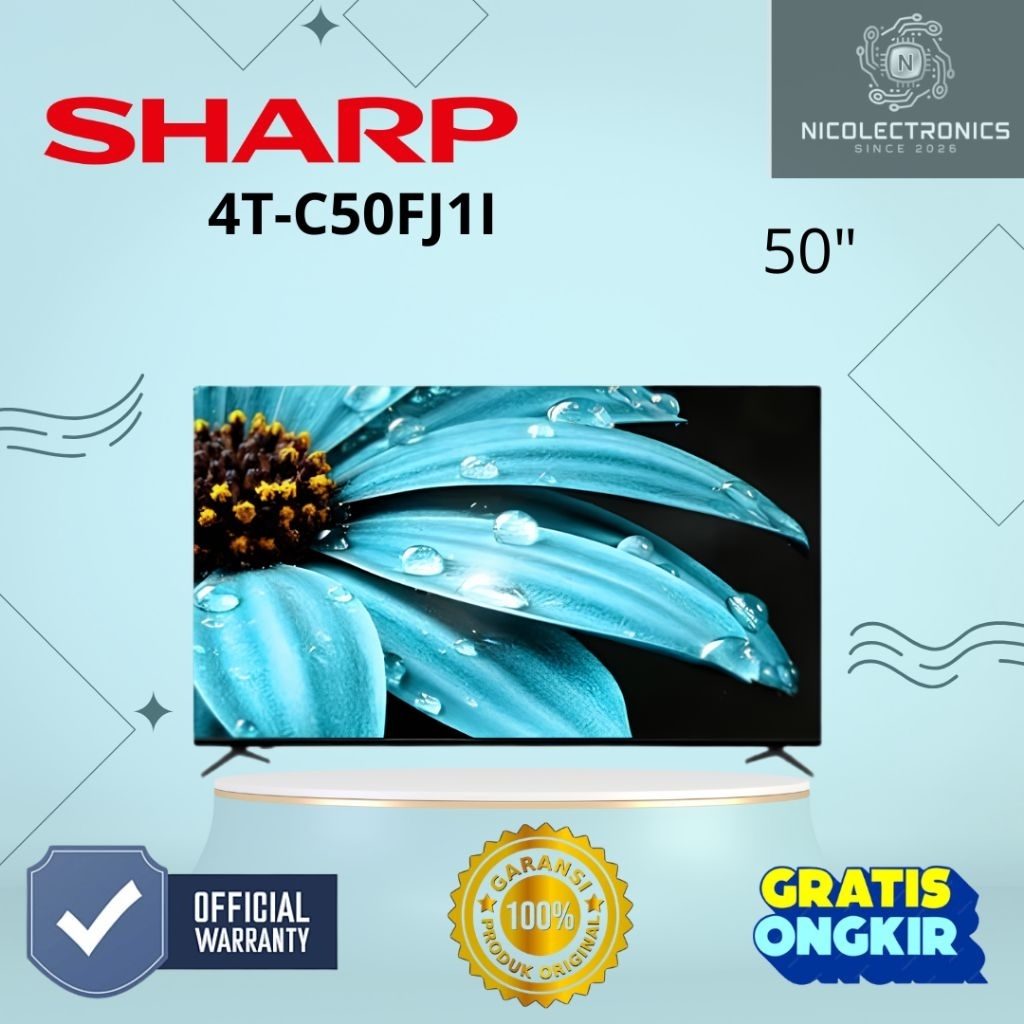 Jual TV LED Sharp Android 4T-C50FJ1I LED 50 inch UHD 4K Android TV ...