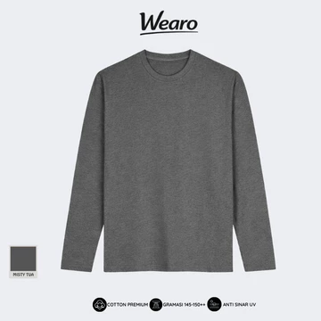 Kaos Polos Panjang Cotton Combed Premium Kaos Lengan Panjang Pria Wanita Round Neck Reguler Fit