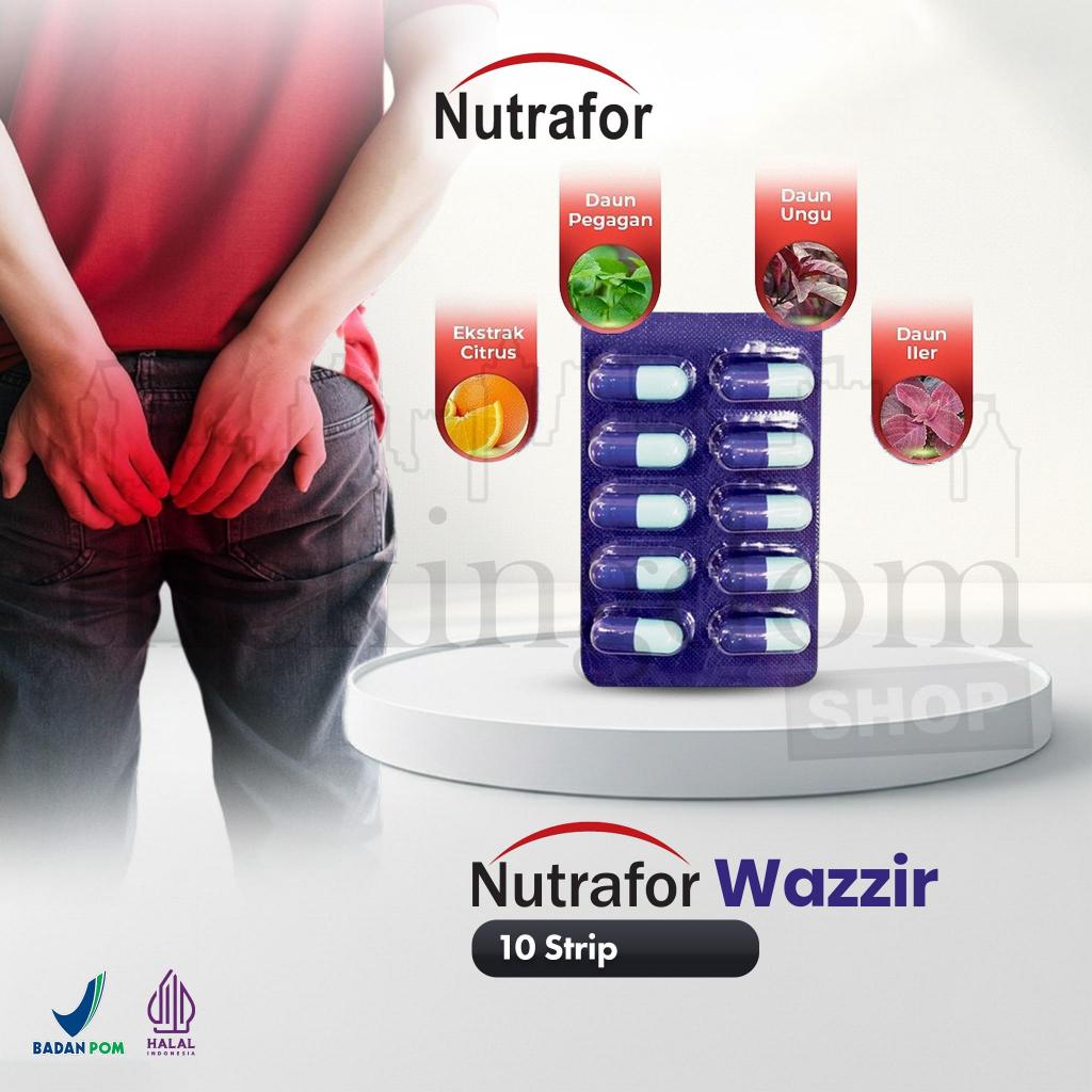 Nutrafor Wazzir /4 /10 Supplement Herbal Jamu Pereda Wasir Ambeien Ambeyen Varises Piles Suplemen Kapsul Capsule