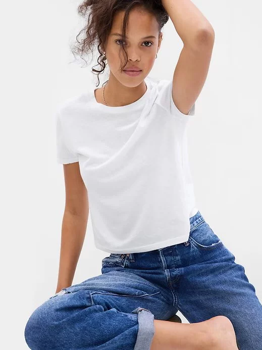 Kaos Basic Wanita Semi-Crop GP Soft Tee - 2270