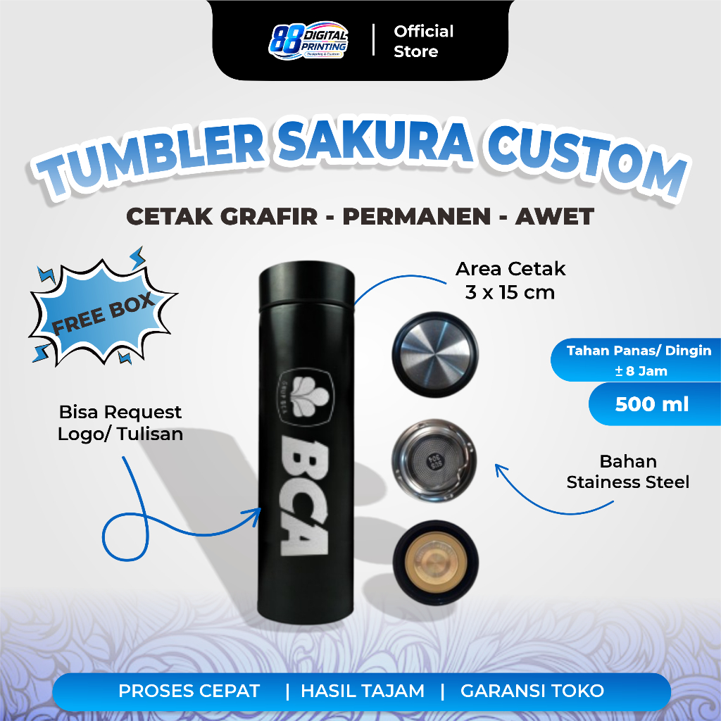 Jual Botol Minum Tumbler Sakura / Custom Merchandise Tumbler Grafir ...