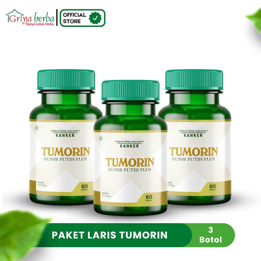 Griya Herba - Tumorin Kunir Putih Plus Membantu Memelihara Kesehatan Kanker Paket Laris 3 Botol