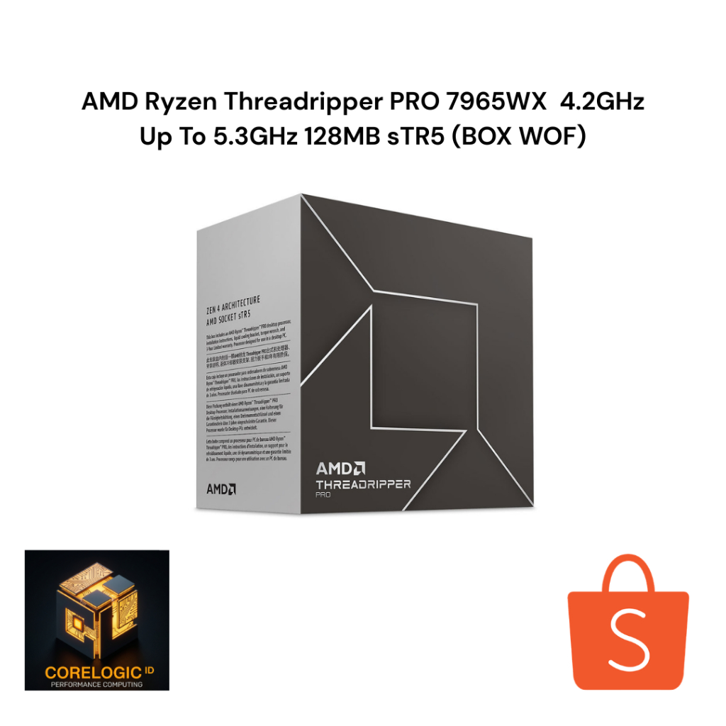 Jual AMD Ryzen Threadripper PRO 7965WX 4.2GHz Up To 5.3GHz 128MB sTR5 ...