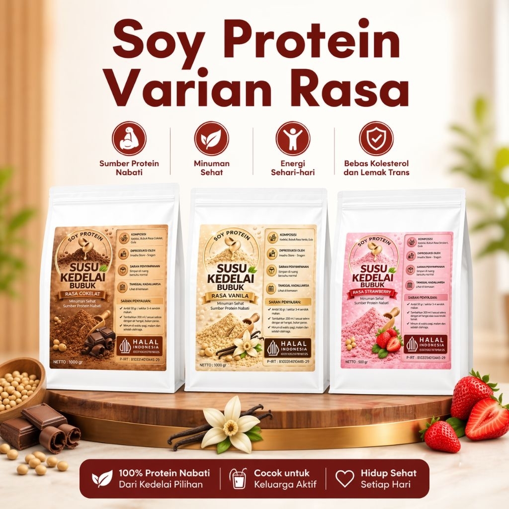 Jual Soy Protein Varian Rasa Susu Kedelai Bubuk Varian Rasa Suplemen ...