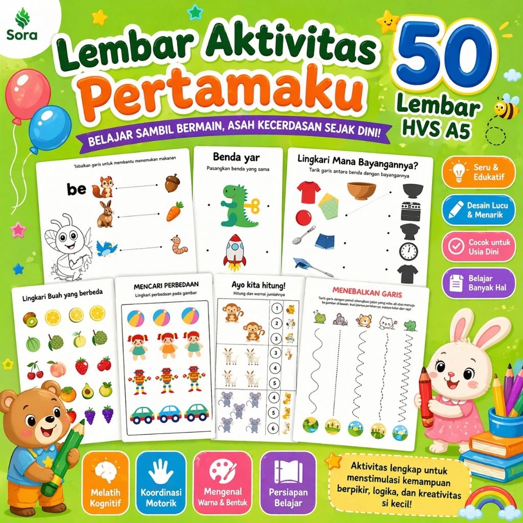 Jual 50 Lembar kertas mewarnai worksheet coding aktivitas pertamaku ...